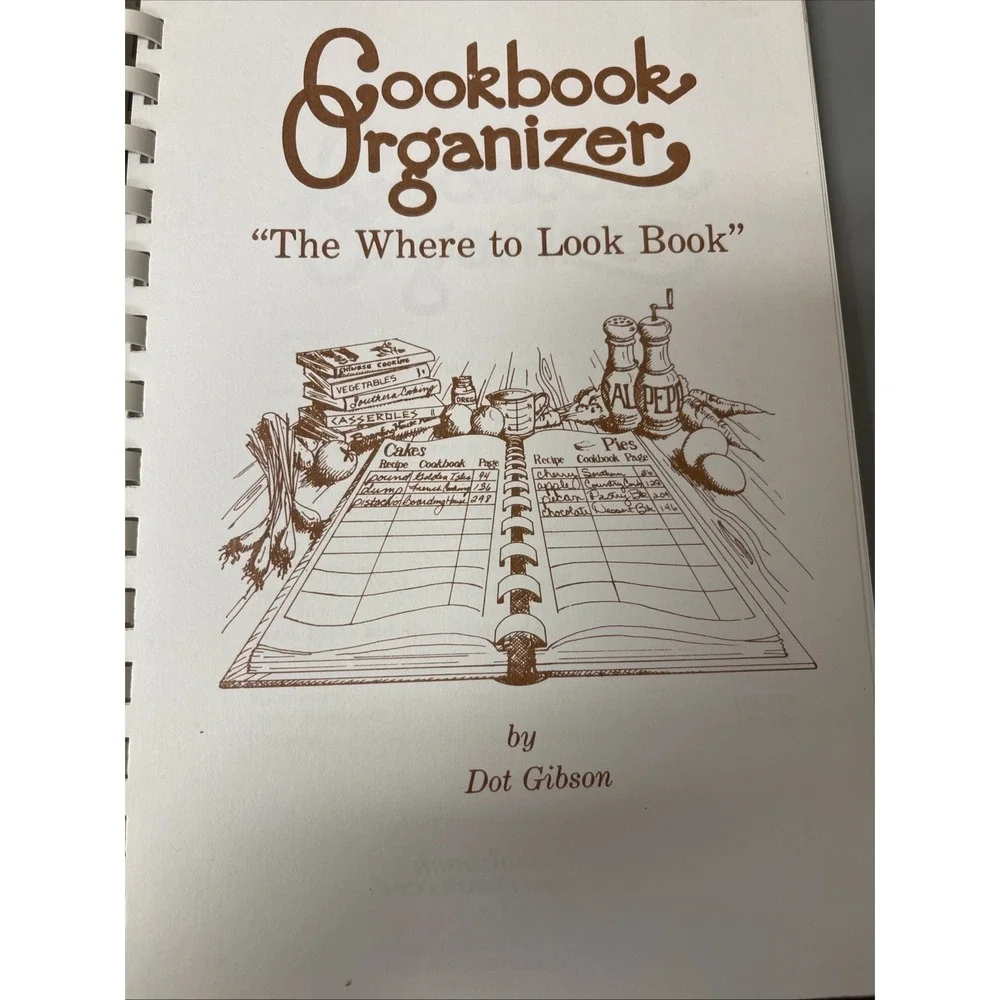 Vintage‎ Cookbook Organizer The Where To Look Book Dot Gibson Spiral PB 1982